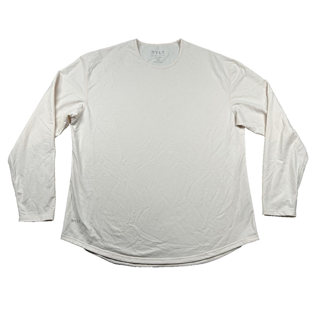 Bylt Basics Shirt Mens 2xl Drop Cut Long Sleeve Blend Light Pink Scoop Modern